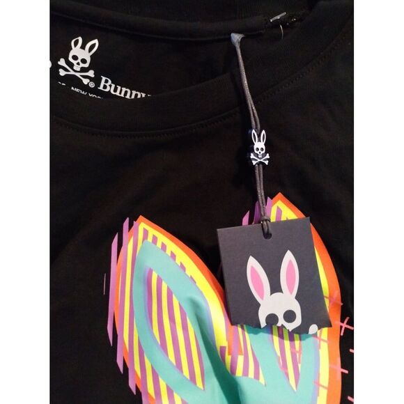 Psycho Bunny Men's Ethen Deco Bunny Pima Cotton Graphic Tee Shirt Size 9‎ Black - Picture 5 of 6